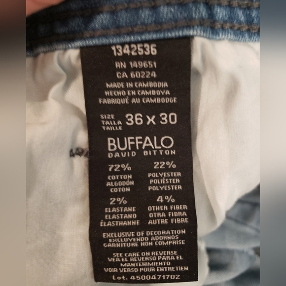 Buffalo David Bitton Axel Slim Stretch Denim Blue Jeans Size 36 X 30 - Picture 14 of 15
